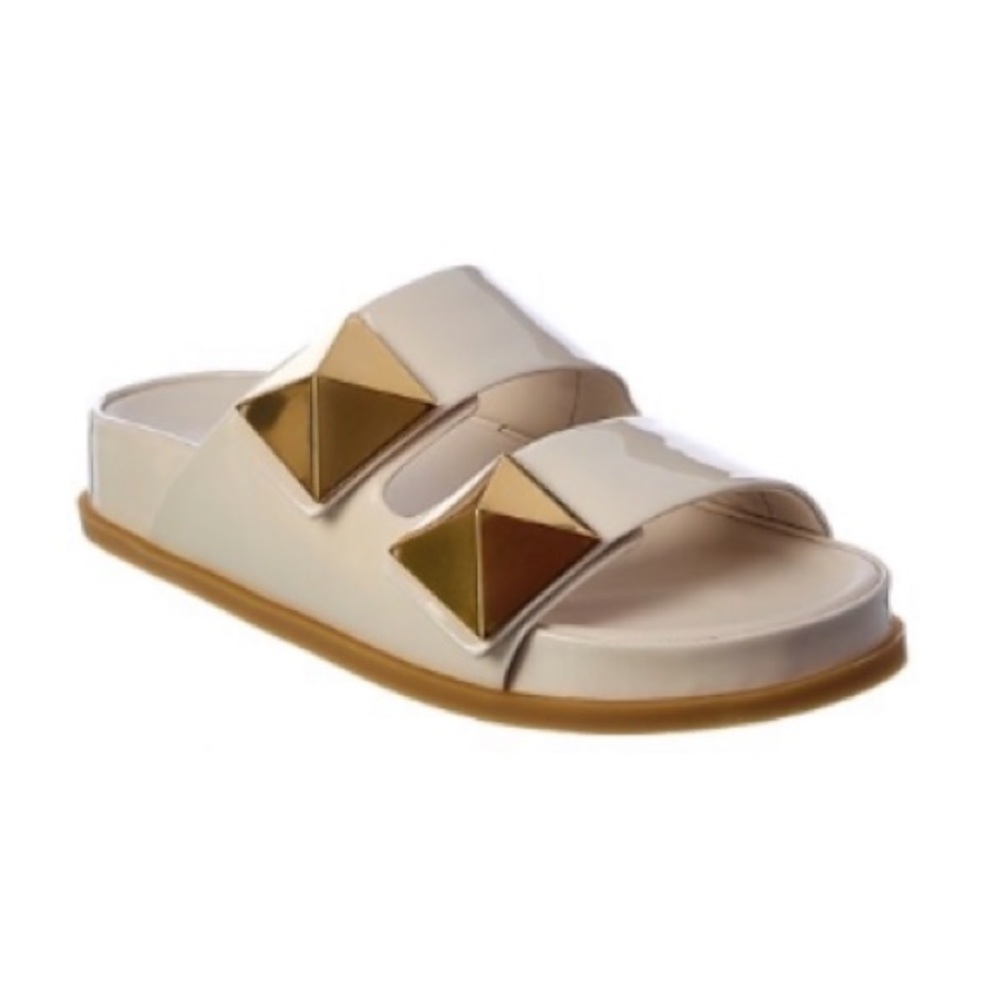 Valentino Garavani White and Gold Sandals